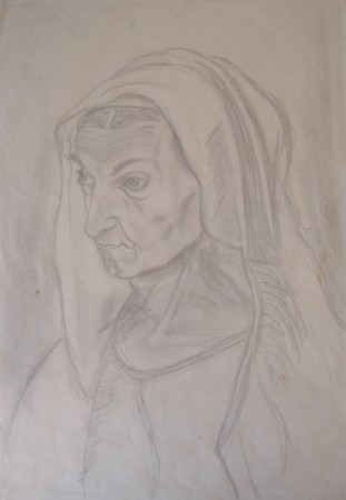 da Albrect Durer, ritratto della madre, mat su carta, cm 33x48, 1990